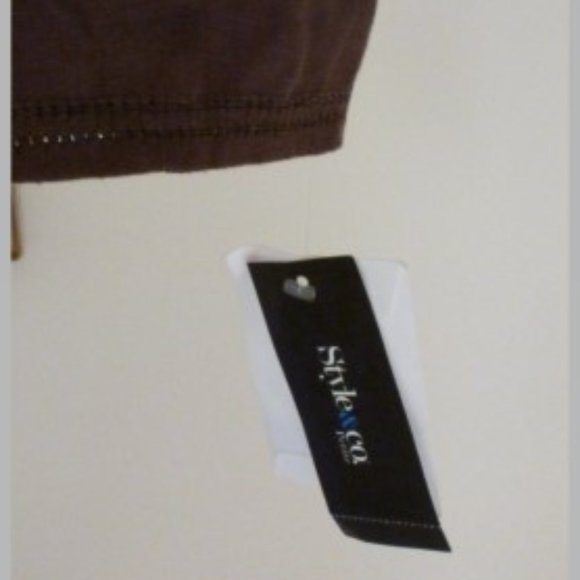 Style and Co. 12P Brown Linen Blazer with Top Stitch Detail - Picture 4 of 5